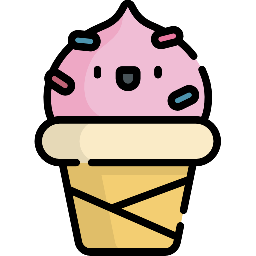 crème glacée Kawaii Lineal color Icône