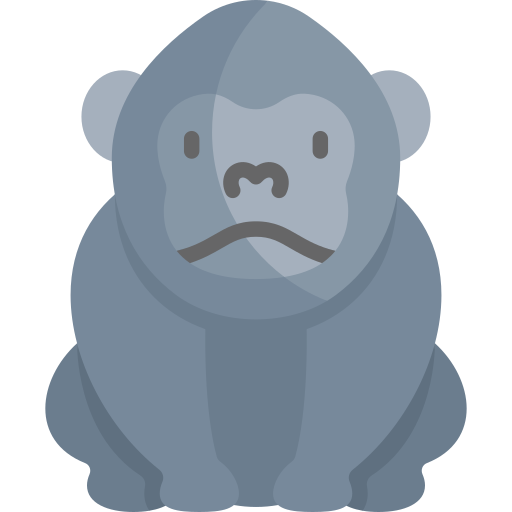 gorilla Kawaii Flat icoon