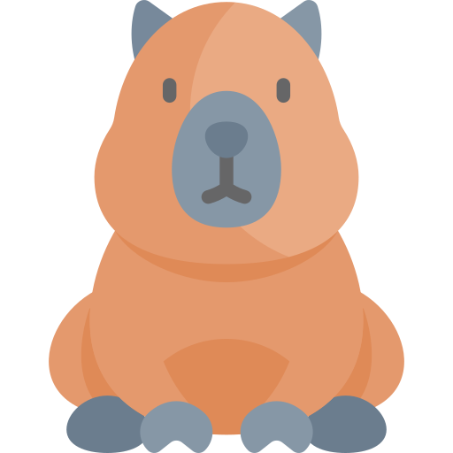 kapibara Kawaii Flat ikona