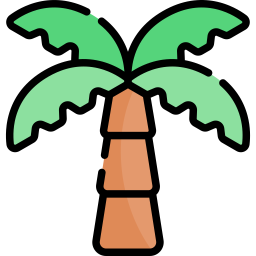 Palm tree Kawaii Lineal color icon