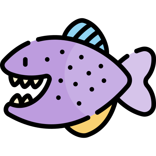 Piranha Kawaii Lineal color icon