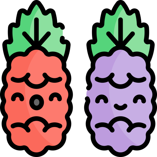 frutas del bosque Kawaii Lineal color icono