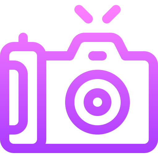 Photo camera Basic Gradient Lineal color icon