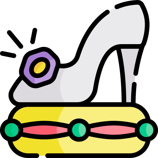 zapatos de cristal Kawaii Lineal color icono