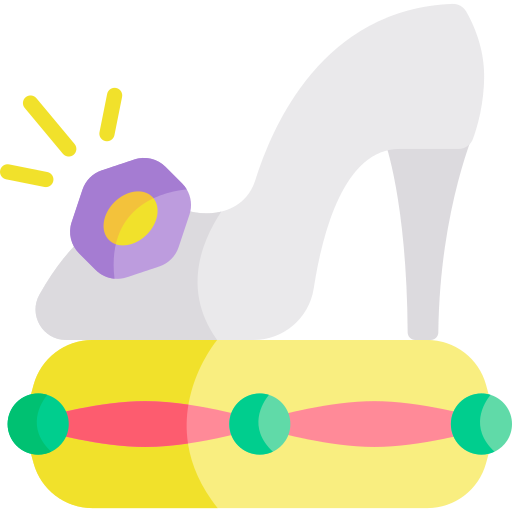 zapatos de cristal Kawaii Flat icono
