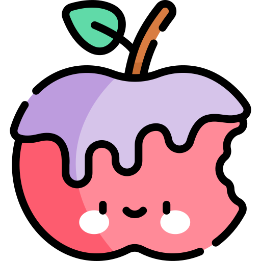 appel Kawaii Lineal color icoon