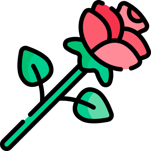 薔薇 Kawaii Lineal color icon
