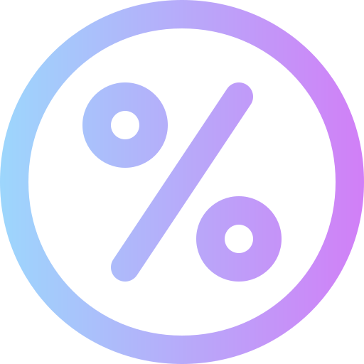 percentage Super Basic Rounded Gradient icoon