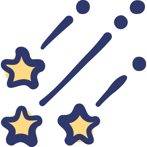 Shooting stars Basic Hand Drawn Lineal Color icon