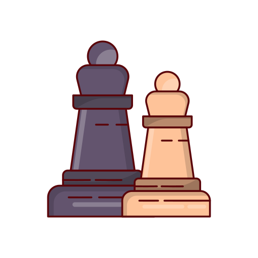 gra w szachy Vector Stall Lineal Color ikona