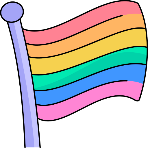bandeira do arco-íris Generic Thin Outline Color Ícone