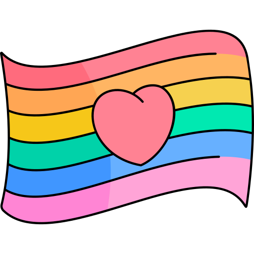 bandera arcoiris Generic Thin Outline Color icono