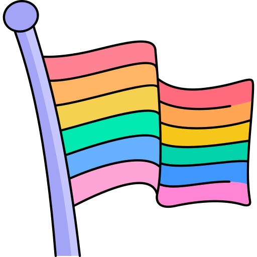Радужный флаг Generic Thin Outline Color иконка