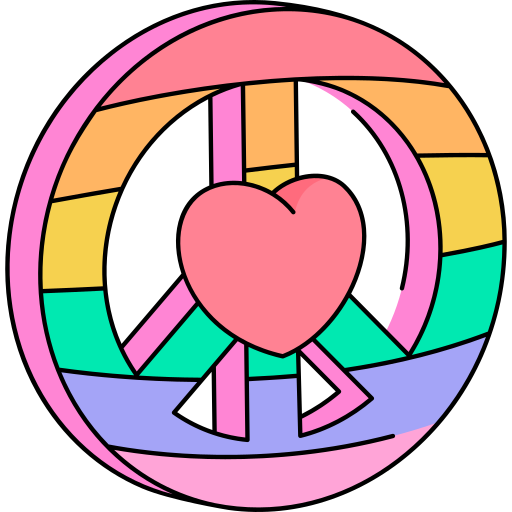 simbolo de paz Generic Thin Outline Color icono