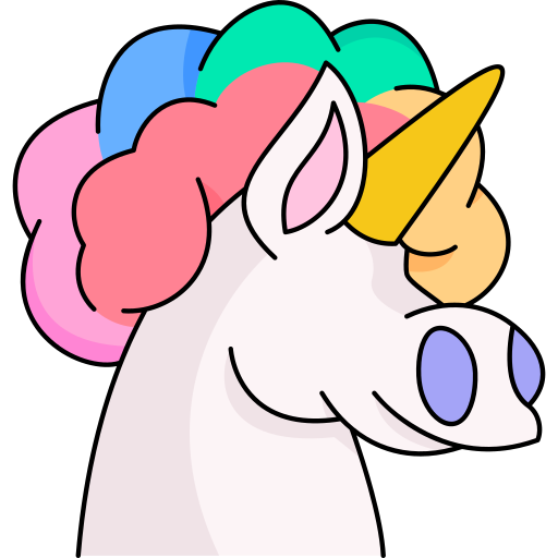 unicornio Generic Thin Outline Color icono