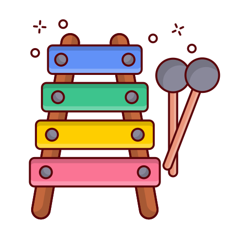 xylophone Vector Stall Lineal Color Icône