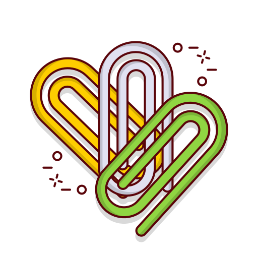 paperclip Vector Stall Lineal Color icoon