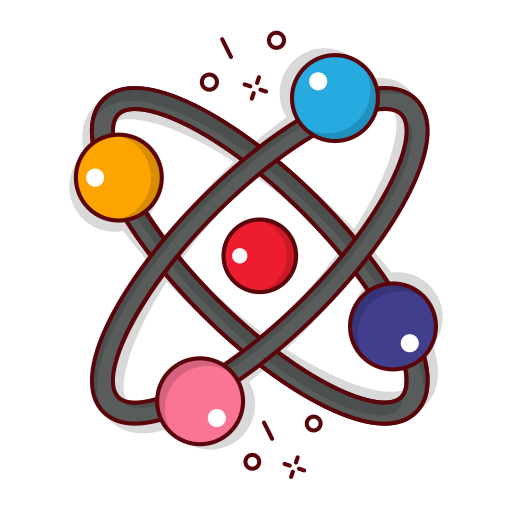 atom Vector Stall Lineal Color icon