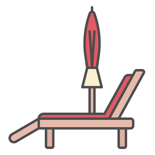 strandstoel Generic Outline Color icoon