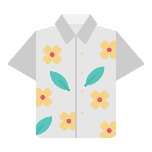 hawaiiaans hemd Generic Flat icoon