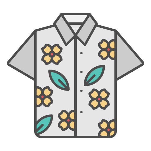 camisa havaiana Generic Outline Color Ícone