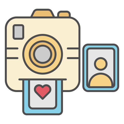 polaroidkamera Generic Outline Color icon