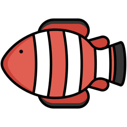 рыба-клоун Flaticons Lineal Color иконка