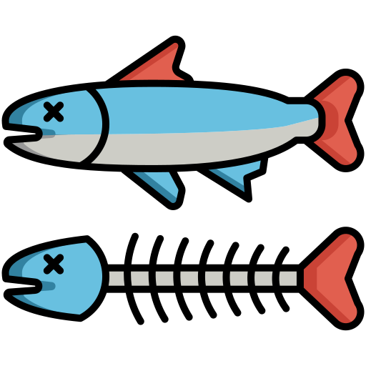 Dead fish Flaticons Lineal Color icon