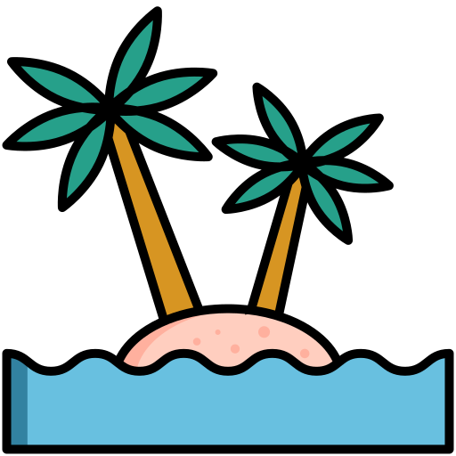 섬 Flaticons Lineal Color icon