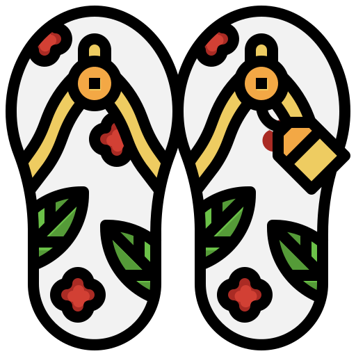 flip flops Surang Lineal Color icon