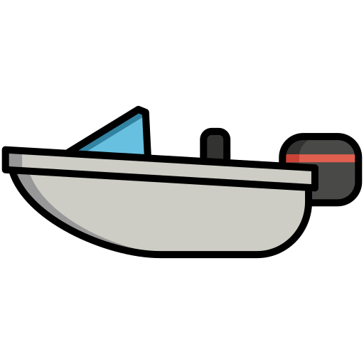 Быстроходный катер Flaticons Lineal Color иконка