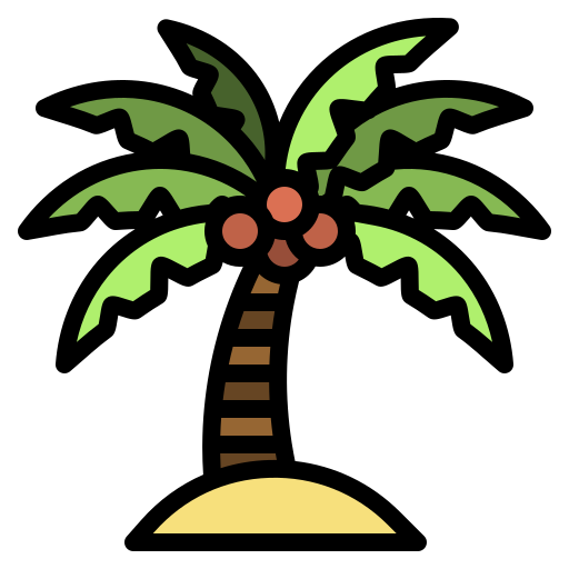 Árbol de coco Generic Outline Color icono