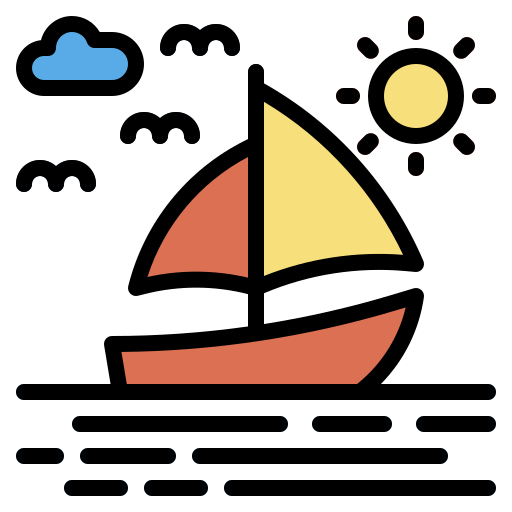 Парусное судно Generic Outline Color иконка