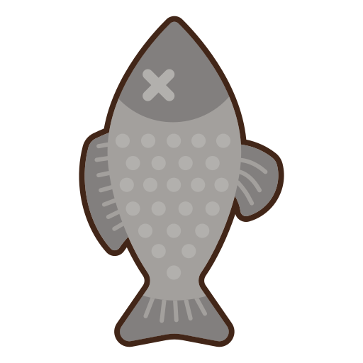 martwa ryba Flaticons Lineal Color ikona