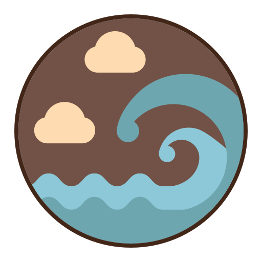Water waves Flaticons Lineal Color icon