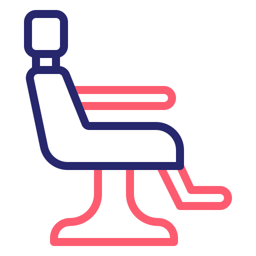 理容室の椅子 Generic Outline Color icon