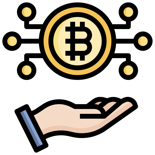 bitcoin Surang Lineal Color icono