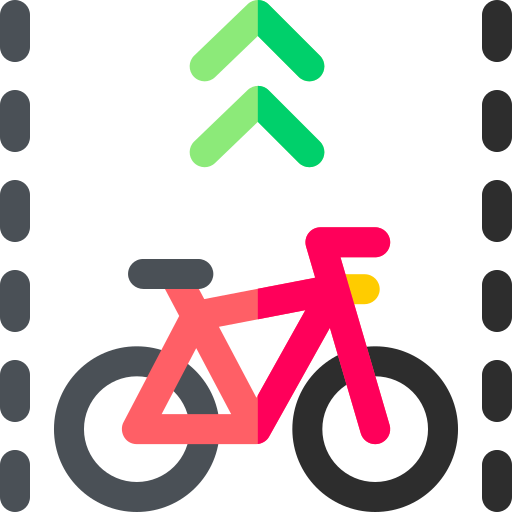 carril de bicicletas Basic Rounded Flat icono