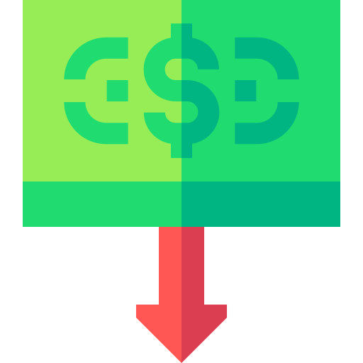 돈 손실 Basic Straight Flat icon