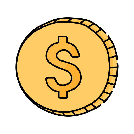 moneta da un dollaro Generic Thin Outline Color icona