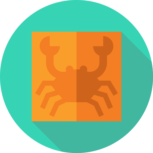 Crab Flat Circular Flat icon