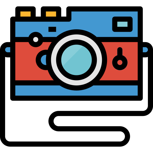 kamera Aphiradee (monkik) Lineal Color ikona