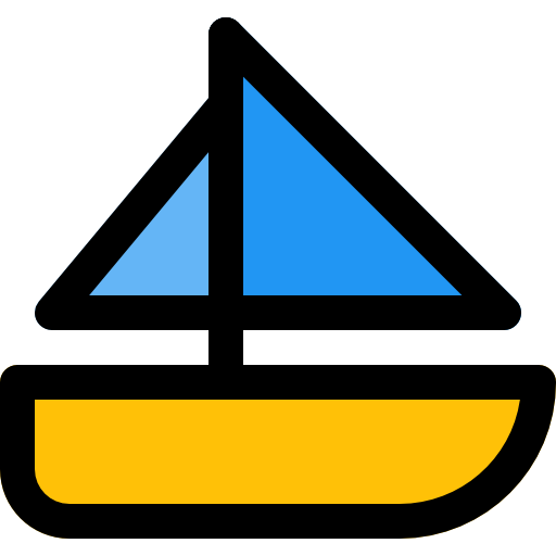 帆船 Pixel Perfect Lineal Color icon