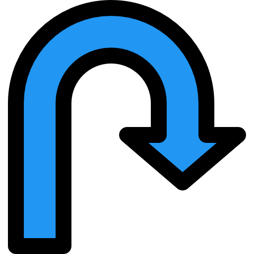 flecha curva Pixel Perfect Lineal Color icono