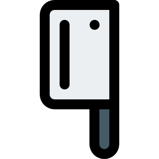 coltello da macellaio Pixel Perfect Lineal Color icona