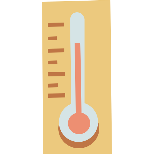 termómetro Cartoon Flat icono