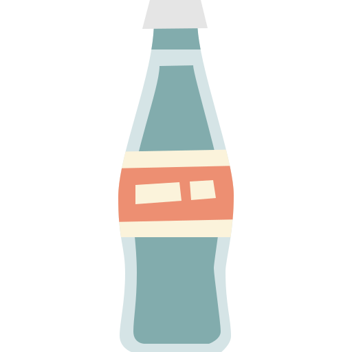 butelka sody Cartoon Flat ikona