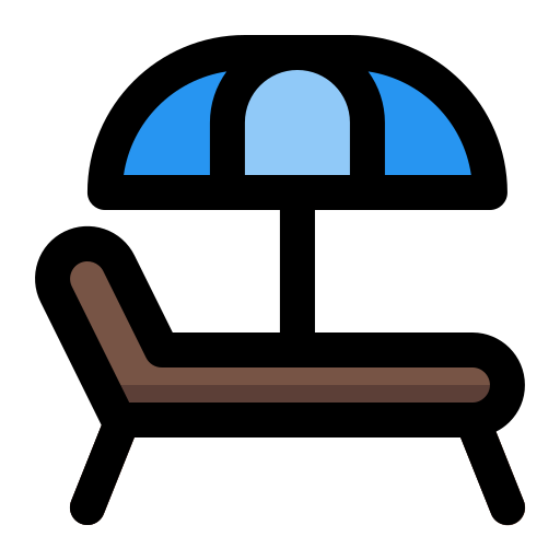 chaise de plage Generic Outline Color Icône