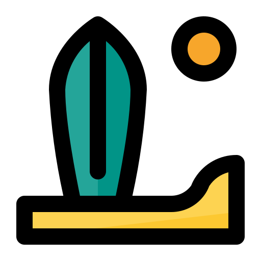 deska surfingowa Generic Outline Color ikona