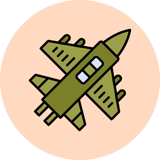 Military aircraft Generic Outline Color icon